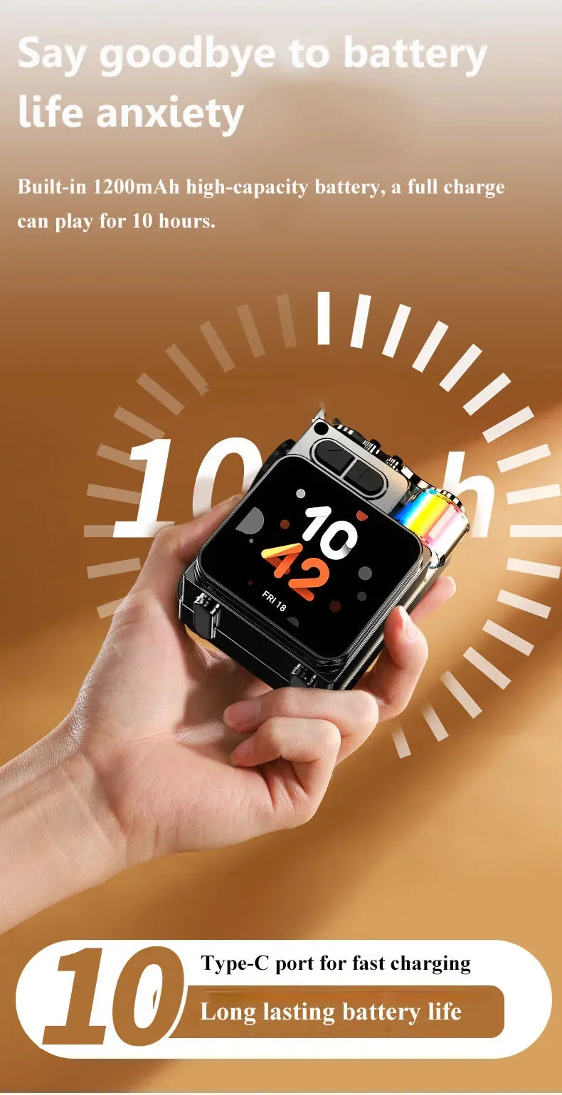 Mini haut-parleur Bluetooth intelligent à écran tactile, lecteur audio portable, appel mains libres sans fil, boîte à musique MP3, prise en charge de la lecture TF, contrôle par application