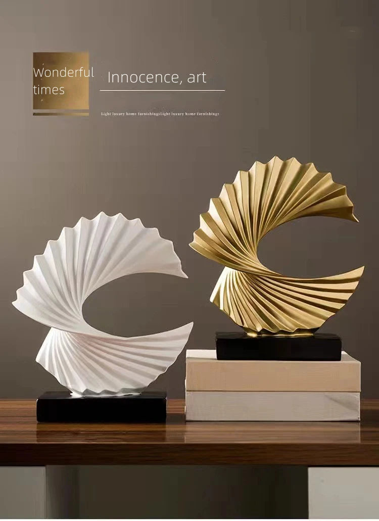 Decoration Sculpture Gold Modern Abstract Art Sculpture Resin Crafts Sculpture Ornaments Home Office Desk Decoration Accessories