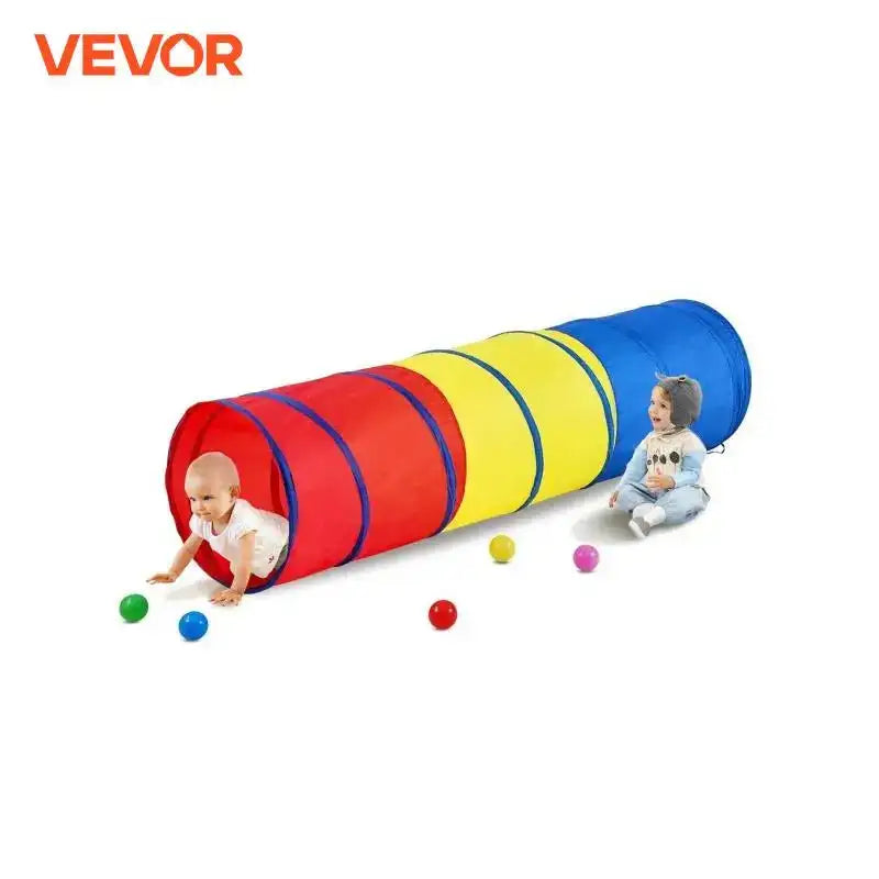VEVOR Kids Play Tunnel Tent for Toddlers Collapsible Gift for Boy and Girl Play Tunnel Indoor and Outdoor Game Red/Yellow/Blue - Lootquake