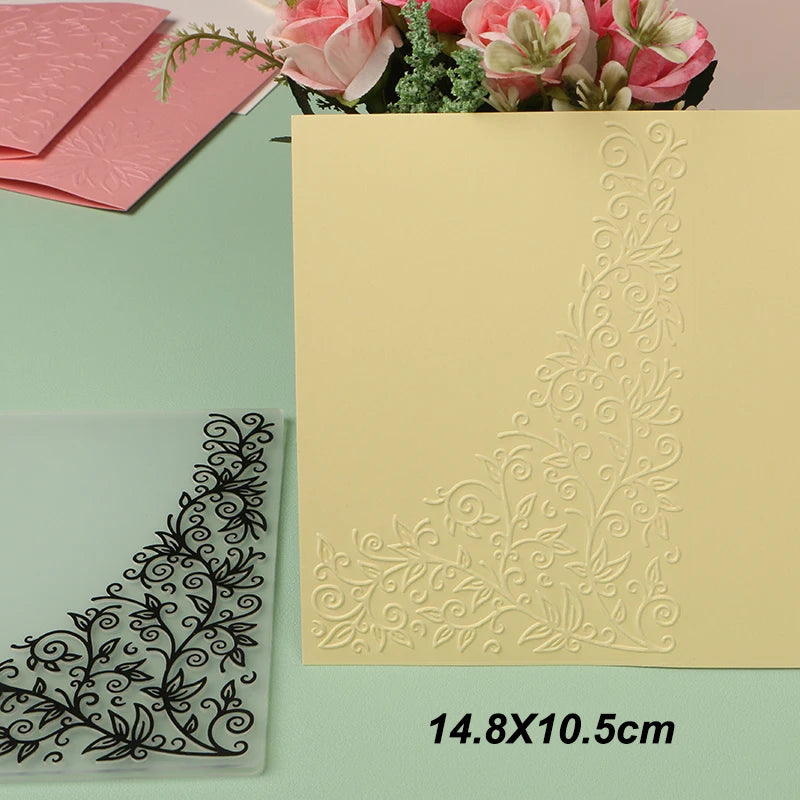 DUOFEN Crafts plastic embossing folder collection 2 paper embossing flower mold Christmas Birthday Easter day wedding - Lootquake