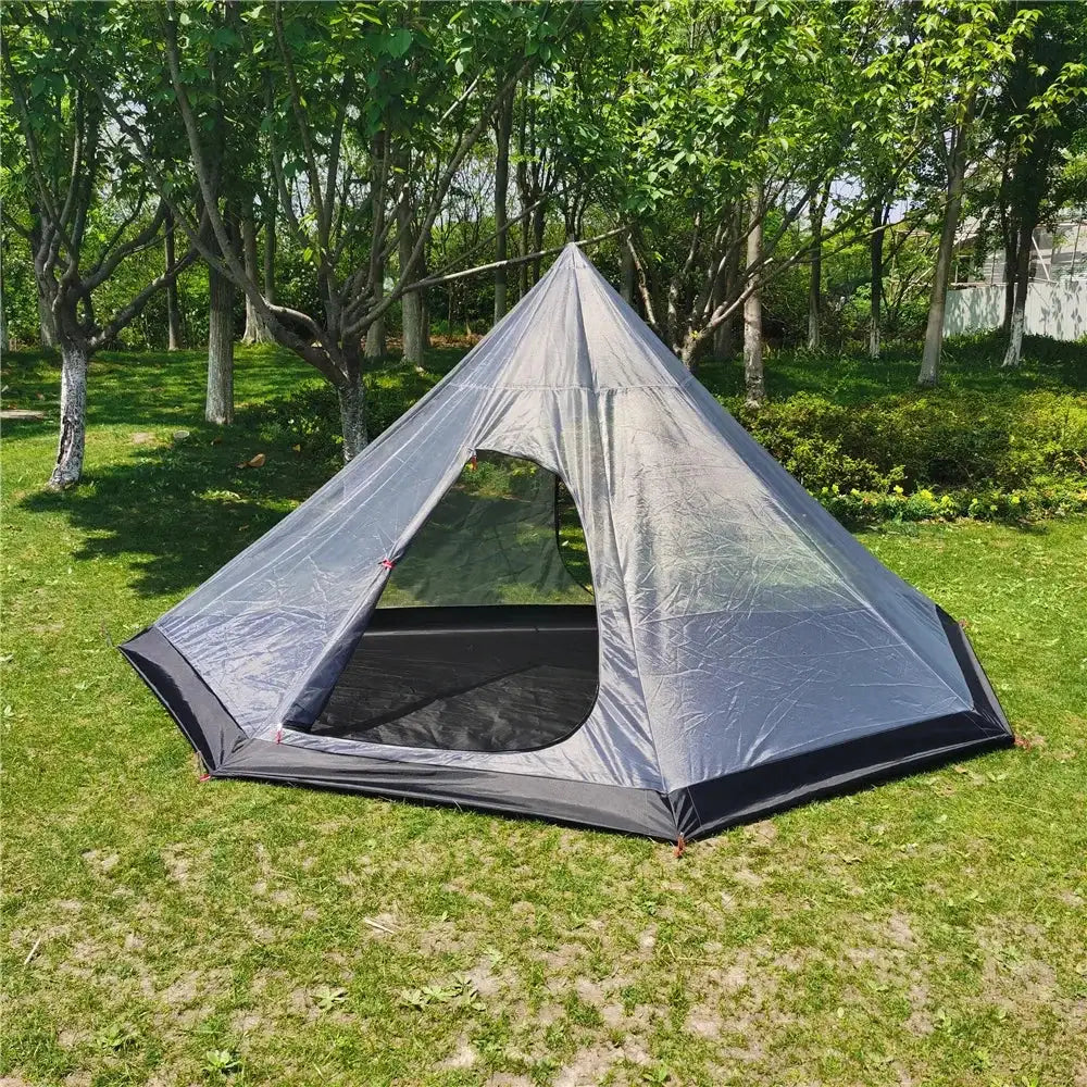 Ultralight Pyramid Tent‘s Inner Tent Outdoor Rodless Summer Mesh Tent Portable Backpacking Hiking Camping Teepee Inside Tent - Lootquake