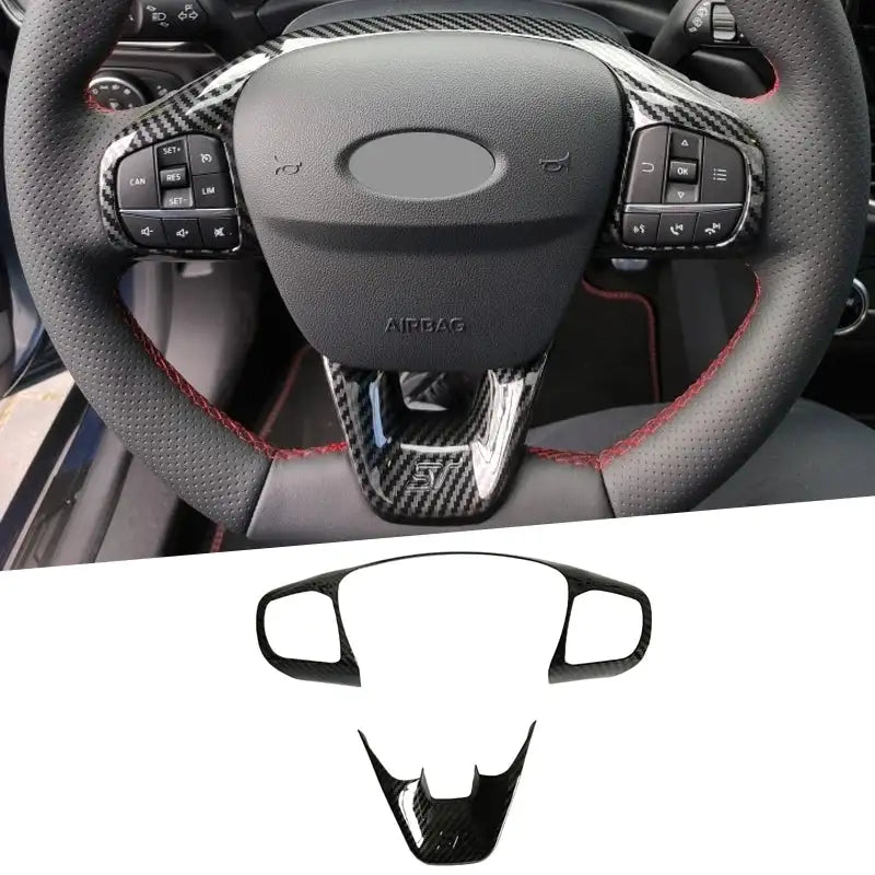For Ford Focus MK4 2019 2020 Carbon Fiber Look Interior window swtich gear Steering Wheel Headlamp air Switche Button Cover Trim - Lootquake
