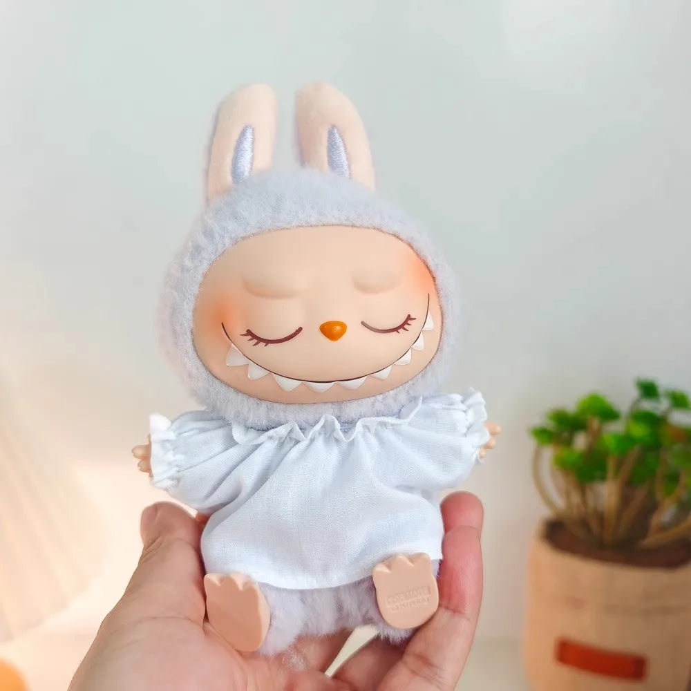 Labubu Doll Clothes & Accessories Denim Skirt With Red Bow Headband Set Trendy Outfits for Labubu Collectibles - Lootquake