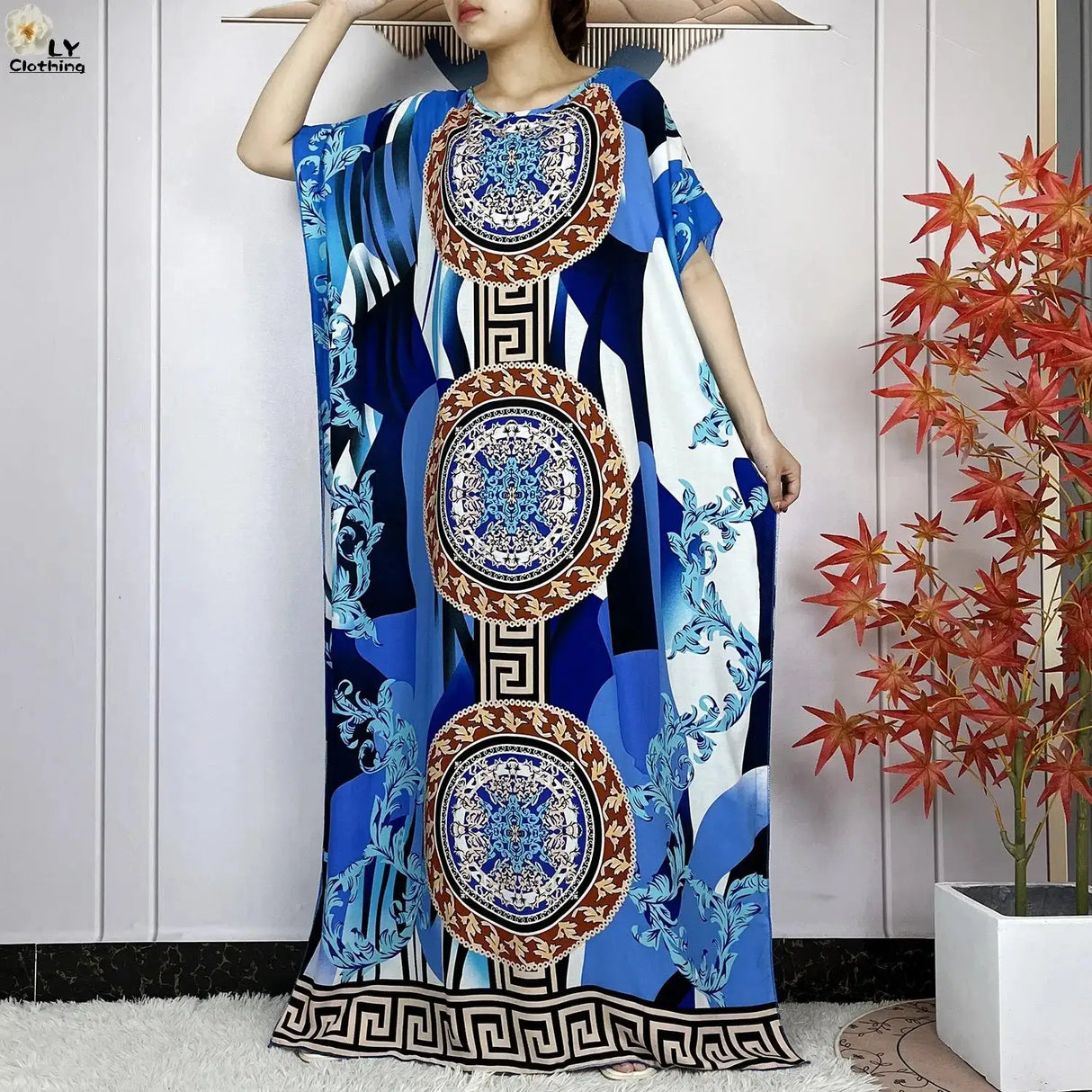 2024 Latest Muslim Sets Women Clothing Cotton Floral Loose Dashiki Long Dress African Abaya Dubai Traditional Islamic Clothing