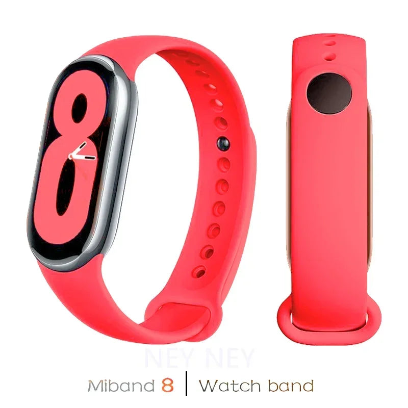 Bracelet de montre sport pour Xiaomi Mi Band 8-9 NFC, bracelet de rechange en silicone, étanche, accessoires