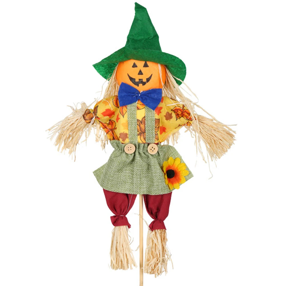 Small Halloween Scarecrow Decoration Fall Harvest Standing Scarecrow Decors Rustic Outdoor Scarecrow Halloween Decor