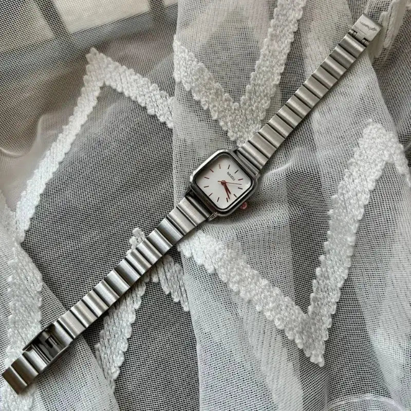 2024 Hot Brand Stainless Steel Strap Watch Women Luxury Gift Quartz Wristwatch Student Fashion Simple Square Quartz Watches - Lootquake