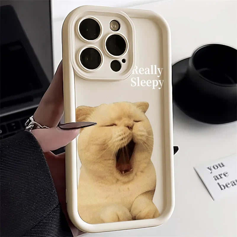Funda divertida y adorable de gato para iPhone
