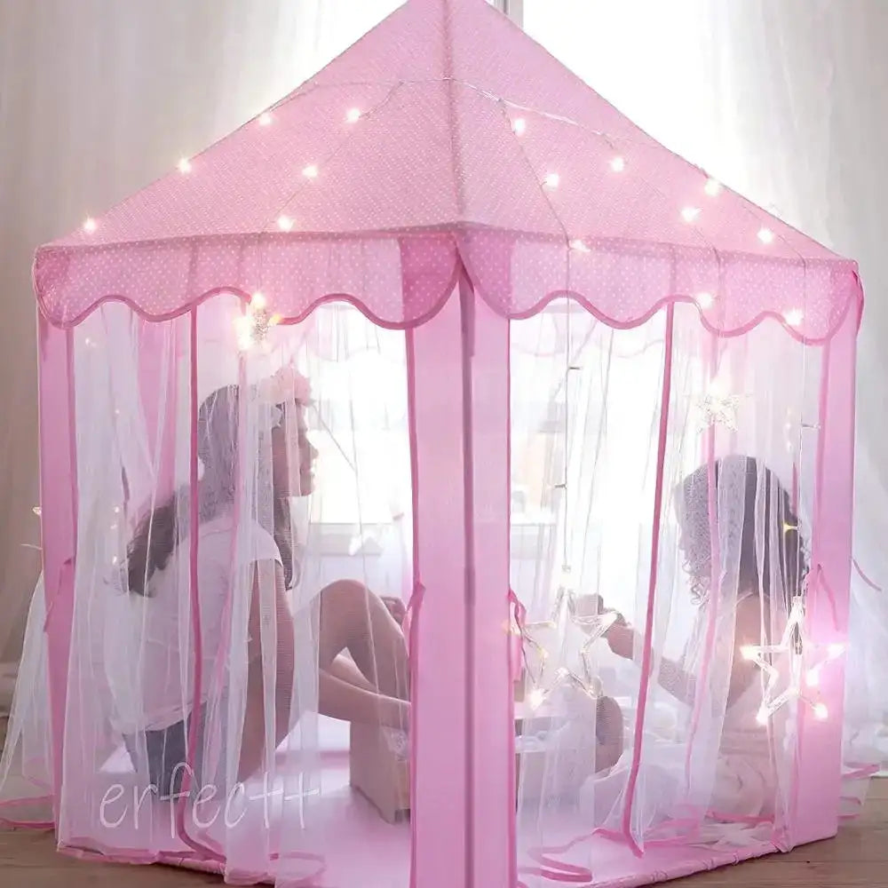 Portable Kids Toy Tipi Tent Princess Pink Girl Castle Play House Children Small House Folding Playtent Party Castle Child Room - Lootquake