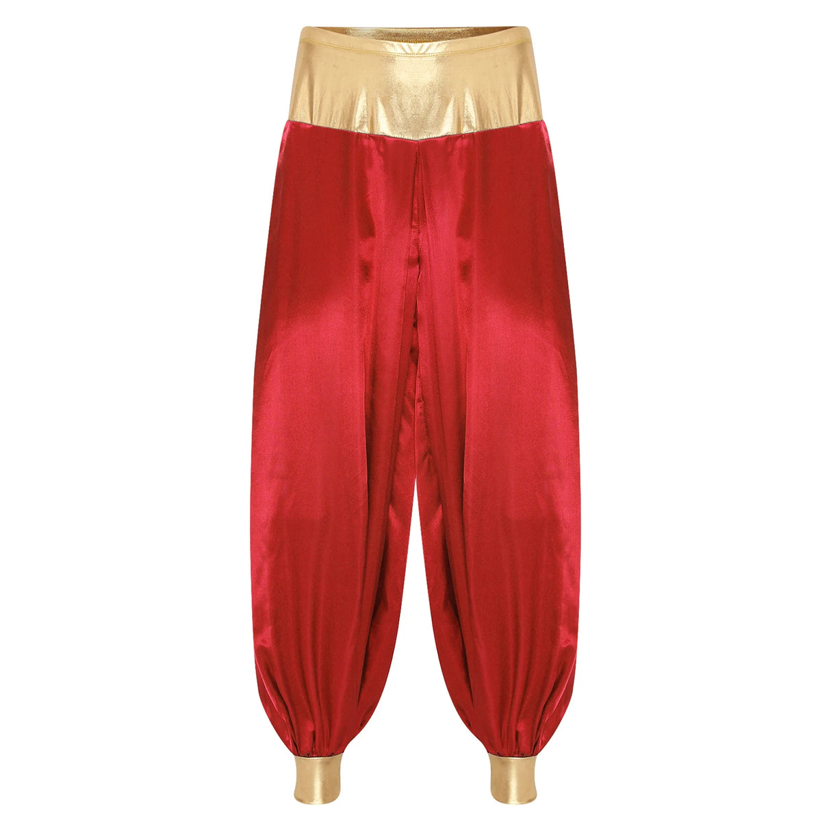 Halloween Men Arabian Indian Prince Cosplay Costume Stain Shiny Harem Trousers Arab Costume Carnival Dress Up Lantern Long Pants