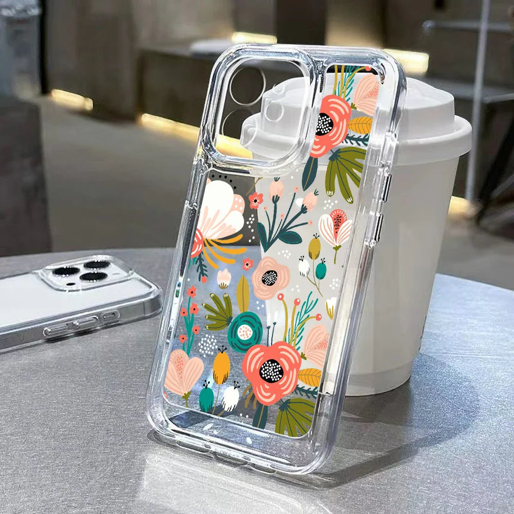 Funda para teléfono con pintura al óleo de flores moradas