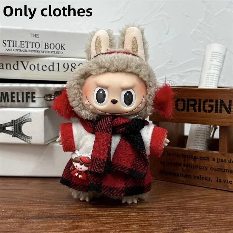 Vêtements de poupée LABUBU 17 cm, accessoires pour Labubu V1 V2, salopette rayée, chapeaux, lunettes, chaussures, vêtements cool et élégants, cadeau