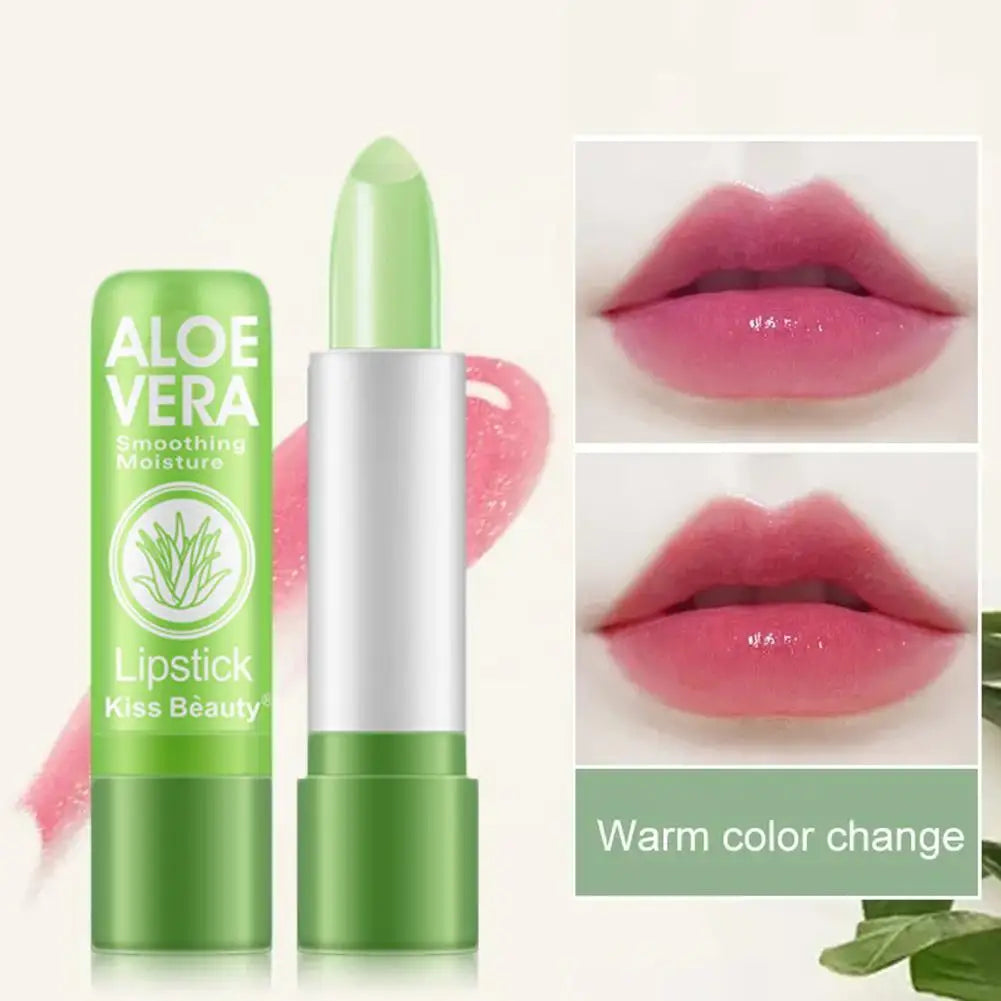Rouge à lèvres à l'aloe vera changeant de couleur, baume à lèvres longue tenue, hydratant et thermo-activé, soin nourrissant et résistant à la décoloration