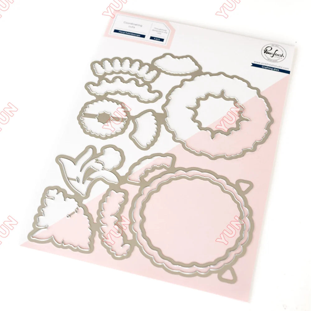February 2025 New pink Floral Field Metal Cutting Dies Stamp Stencil Hot Foil Set DIY fresh Scrapbook Card Handmade Embossing - Lootquake
