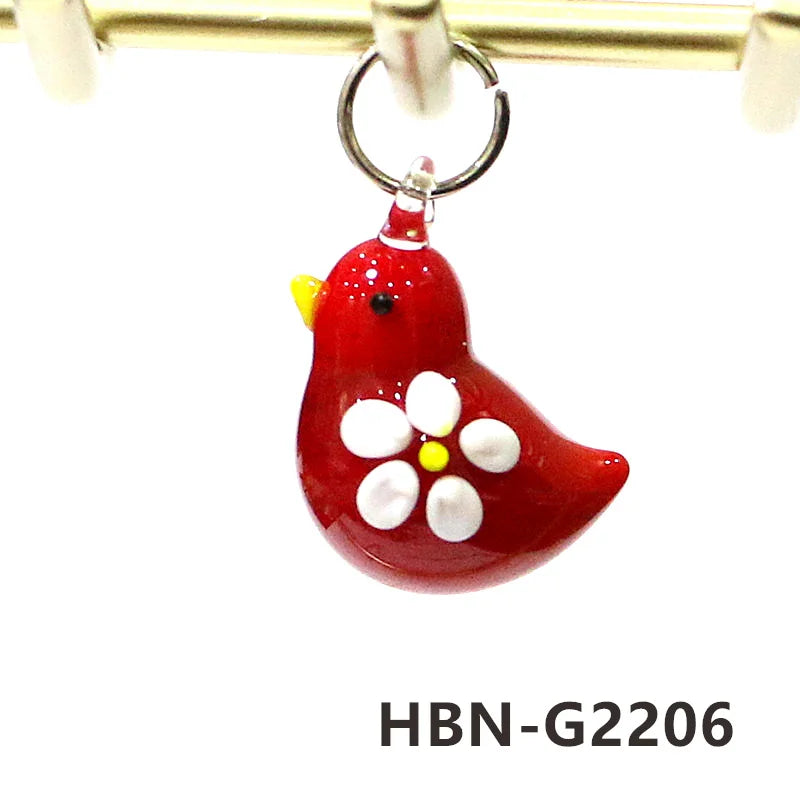 2pcs Cute Tiny Bird Charm Glass Pendant Kawaii Style Bird Mini Figurine Easter Ornament for Diy Women Jewelry Making Accessories - Lootquake