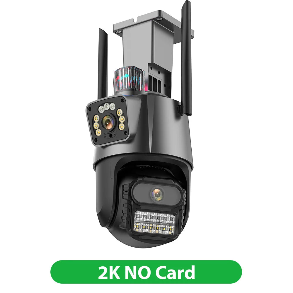 Cámara IP WIFI 8K con zoom 8X, cuatro lentes y cuatro pantallas, detección humana, 4K, 8MP, IP HD, doble pantalla, seguridad, impermeable, iCsee