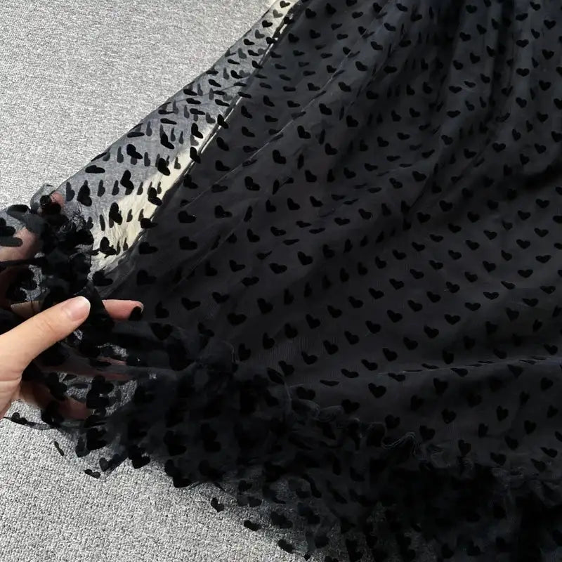 SINGREINY High Quality A Line Mesh Long Dress Spaghetti Strap Sleeveless Sheath Sundress 2023 Women Fashion Dot Print Maxi Dress - Lootquake