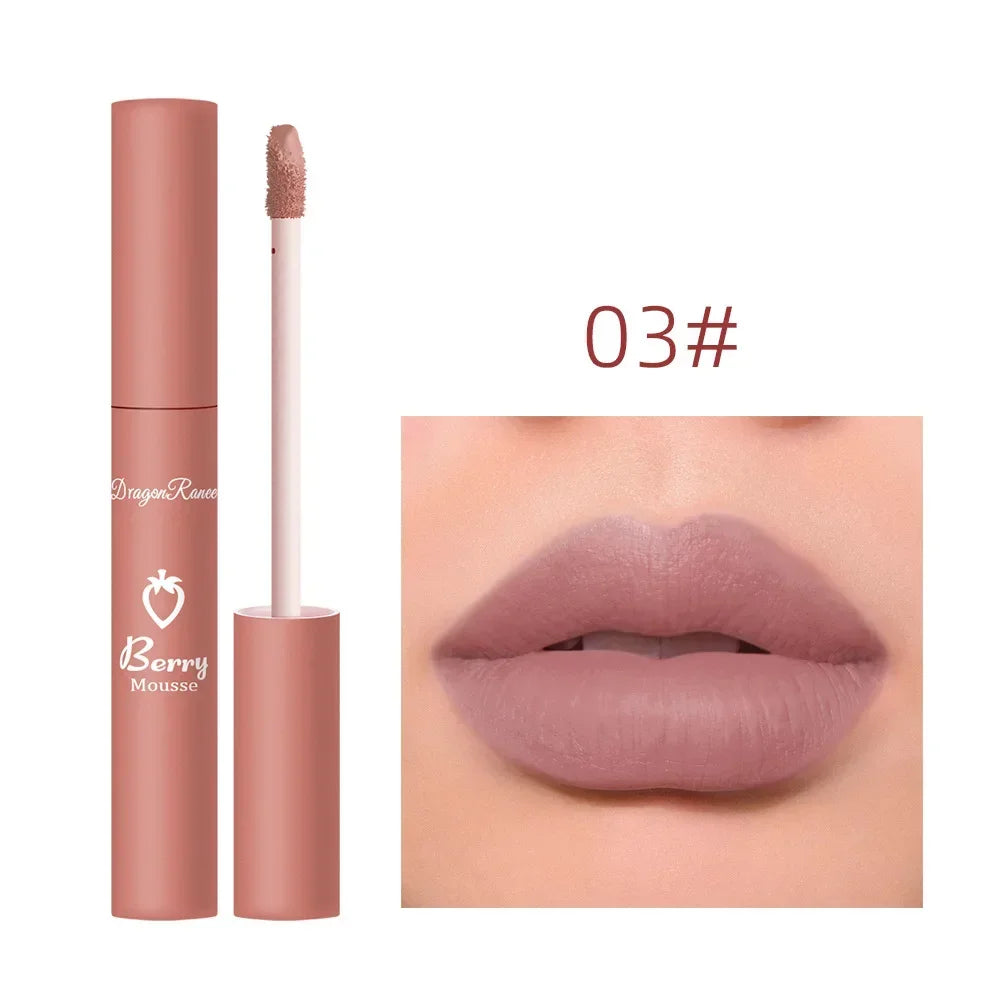 Rouge à lèvres mat nude, 12 couleurs, longue tenue, velours, waterproof, anti-décoloration, antiadhésif, maquillage pour femmes
