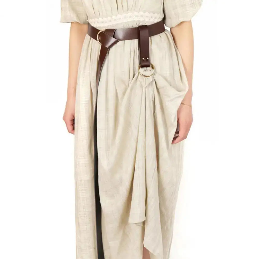 Skirt Hook Strap Medieval Belt Skirt Hikes Double Ring Faux Leather Loop Renaissance Accessory for Women's Long Dress Fixation - Lootquake