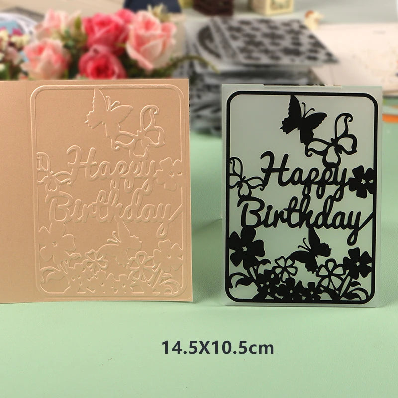 DUOFEN Crafts plastic embossing folder collection 2 paper embossing flower mold Christmas Birthday Easter day wedding - Lootquake