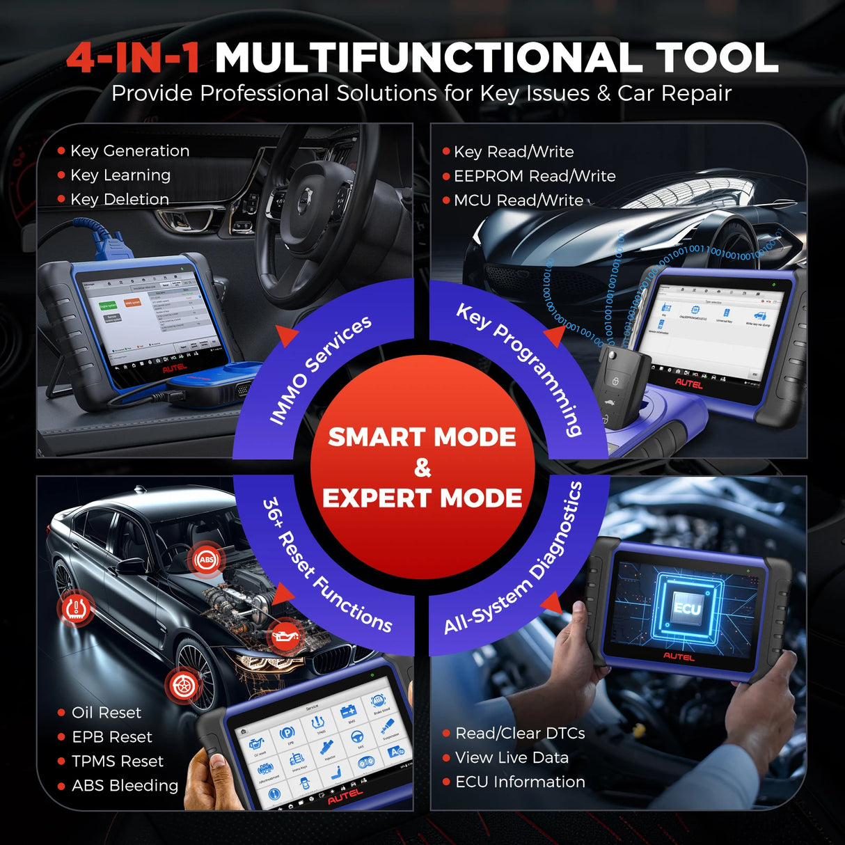 Autel MaxiIM IM508S XP400 PRO OBD2 Scanner automobile IMMO Programmation de clé Outils de diagnostic pour toutes les voitures Programmateur tout-en-un