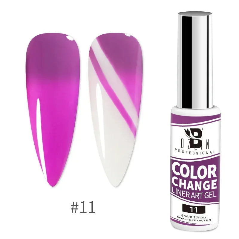 Esmalte de uñas en gel semipermanente, efecto espejo metálico, cromado, superbrillante, francés, UV LED, 5 ml, dorado y plateado.