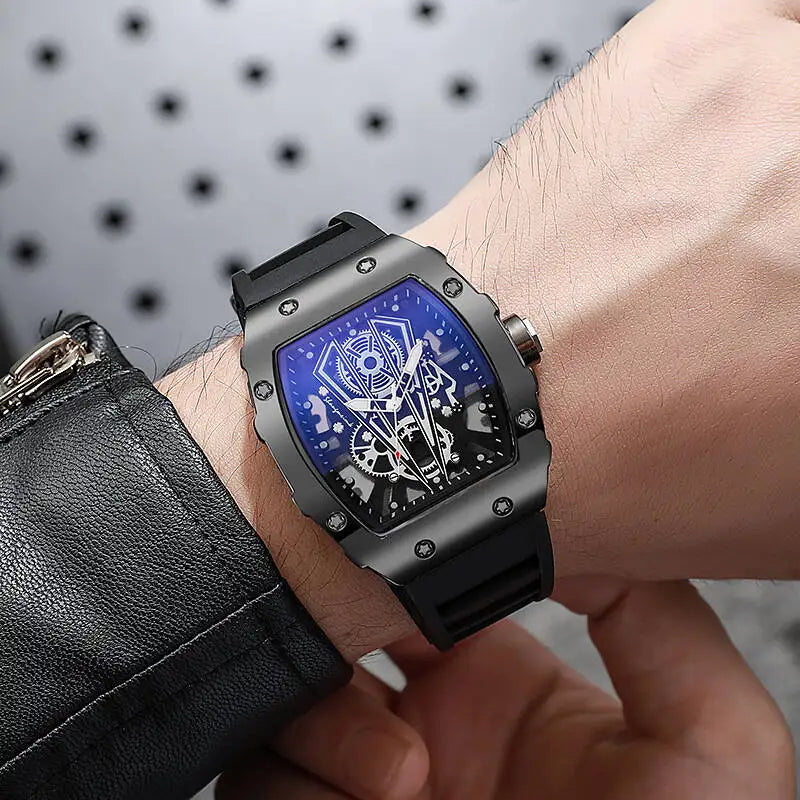 1/2PCS Fashion Men Watches Luxury Large Dial Quartz Watch Casual Silicone Band Men's Sports Watches Reloj Hombre(Without Box)