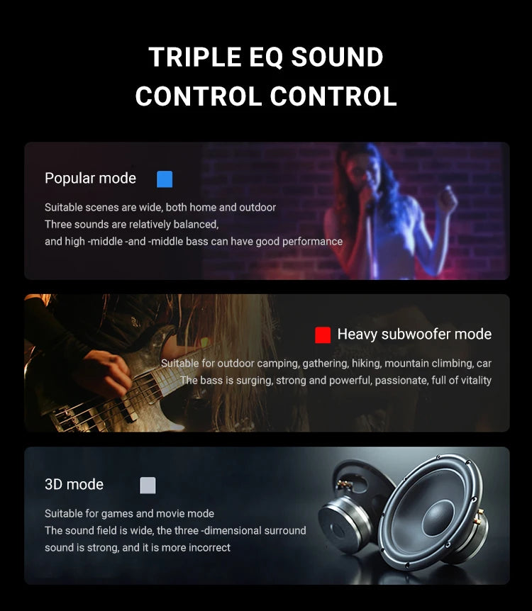 Altavoz Bluetooth portátil, subwoofer estéreo de 360 grados, resistente al agua IPX7, con iluminación, compatible con TF, TWS, inalámbrico, 40 W, para exteriores.