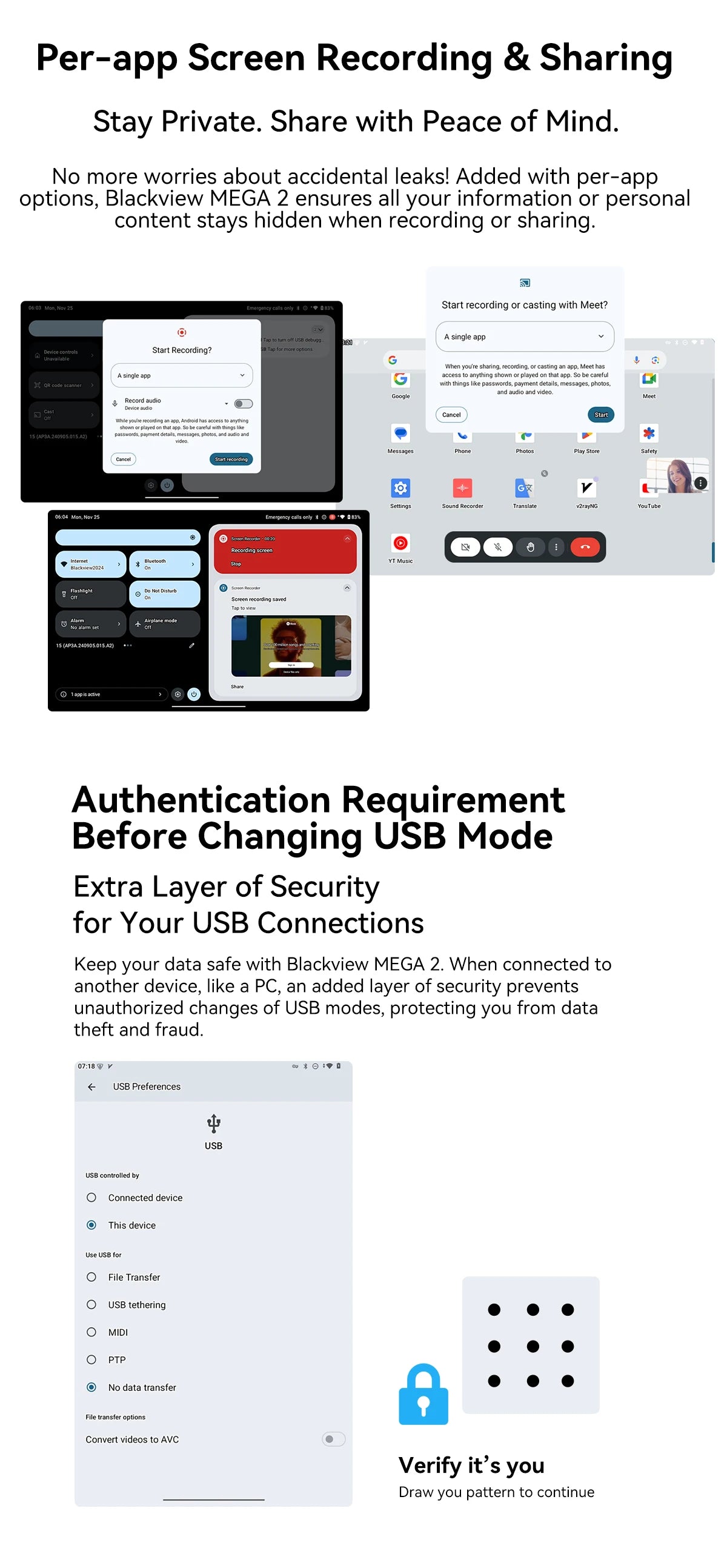 Tablettes Blackview MEGA 2 12 pouces 2K écran Widevine L1 24 Go (8 + 16) Android 15 256 Go 9000 mAh AI caméra principale Pad PC