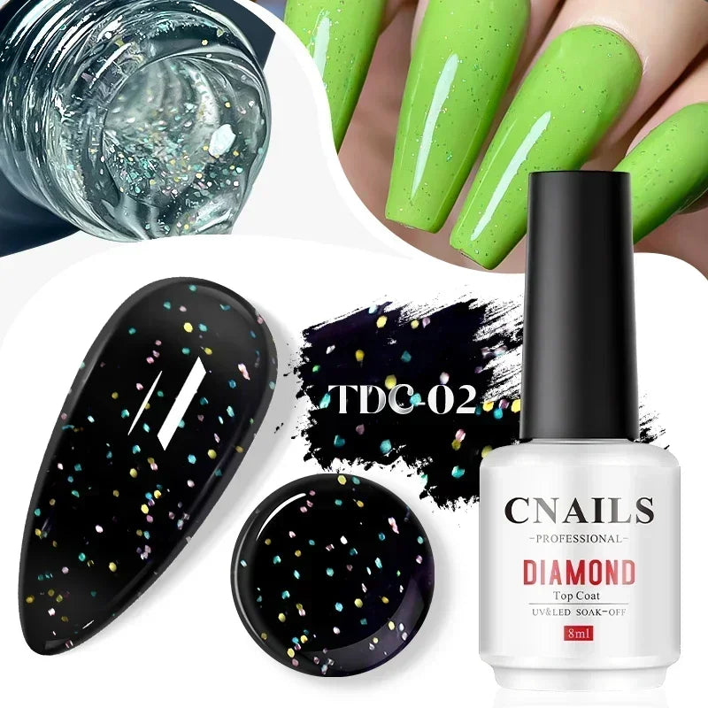 Esmalte de uñas CNails sin necesidad de limpiar, capa superior de gel transparente, capa base de gel, barniz de secado rápido, capa superior UV/LED, accesorios para decoración de uñas, esmalte de uñas mate