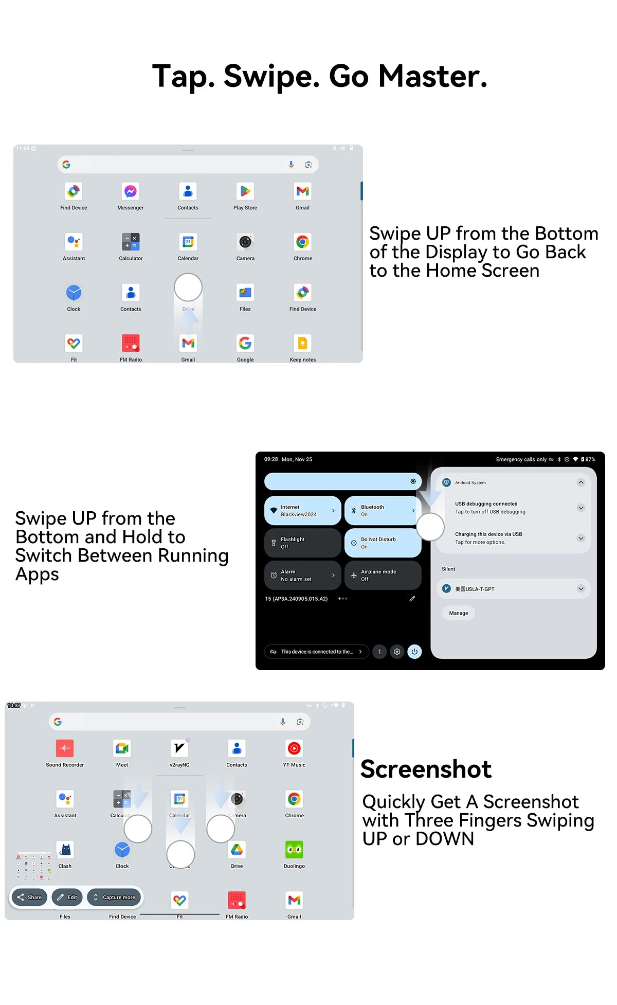 Tablettes Blackview MEGA 2 12 pouces 2K écran Widevine L1 24 Go (8 + 16) Android 15 256 Go 9000 mAh AI caméra principale Pad PC