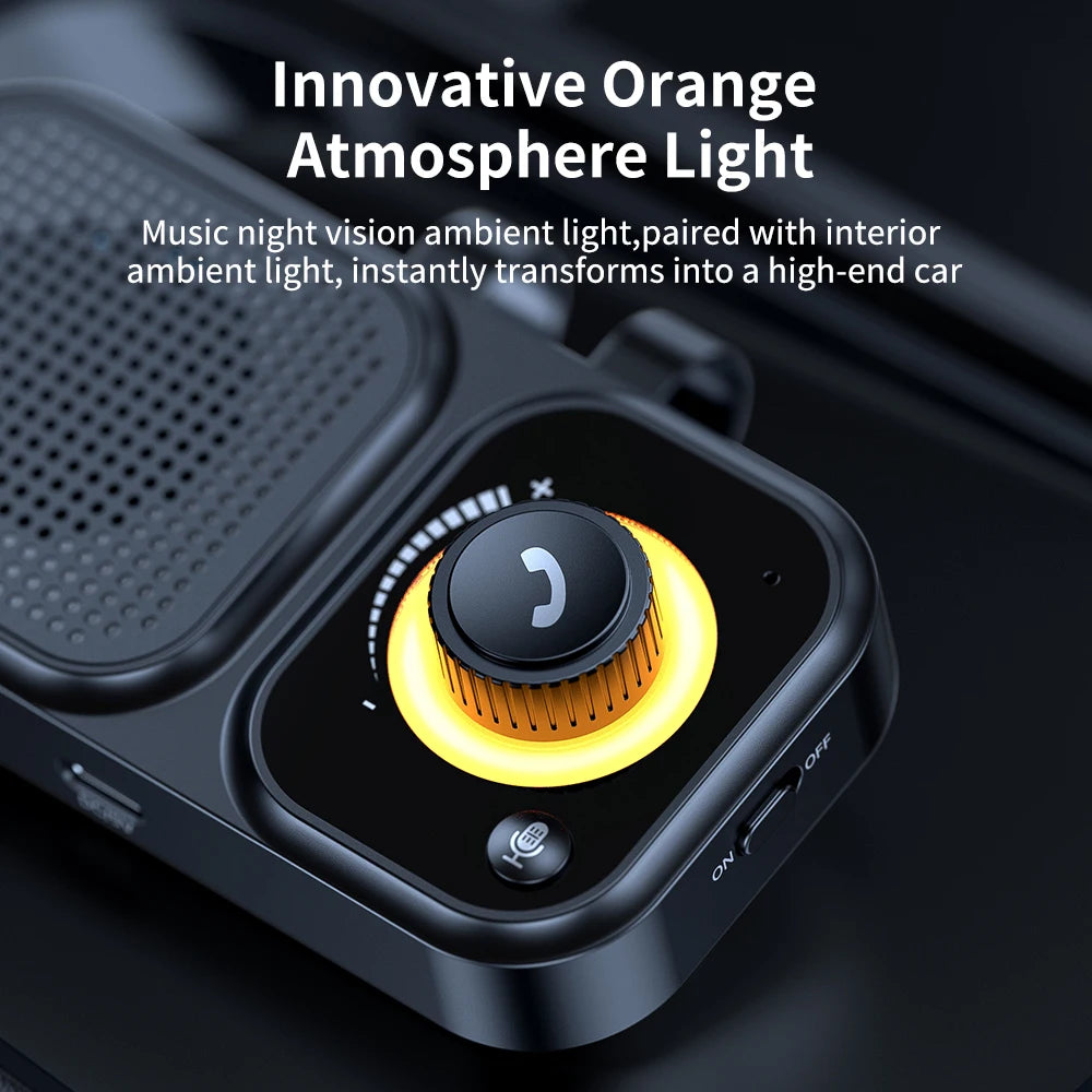 Kit mains libres Bluetooth 5.4 pour voiture, clip pare-soleil, récepteur audio sans fil, haut-parleur, lecteur de musique MP3 stéréo sans fil