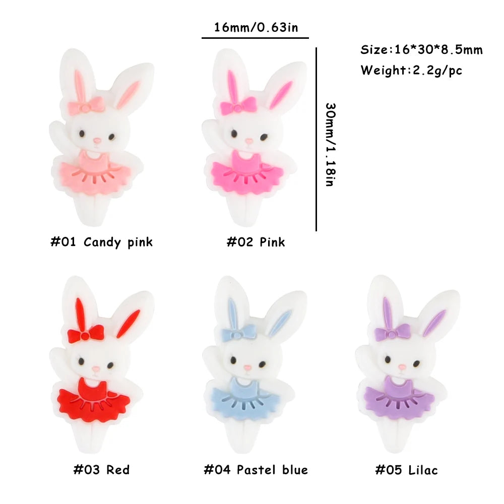 Kovict 5/10Pcs New Focal Silicone Beads Easter Series Bead For Jewelry Making DIY KeyChain Bracelet Necklace Pen Accessories