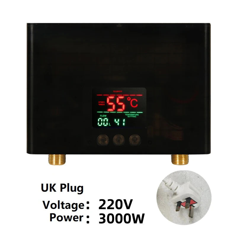 Chauffe-eau instantané 110 V 220 V pour cuisine et salle de bain, montage mural, électrique, affichage LCD de la température, avec télécommande