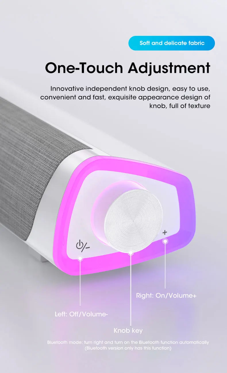 Altavoz Bluetooth inalámbrico, barra de sonido estéreo 4D, altavoces envolventes para el hogar, para portátil, proyector, reproductor de música de PC, entrada auxiliar de 3,5 mm, cable USB.