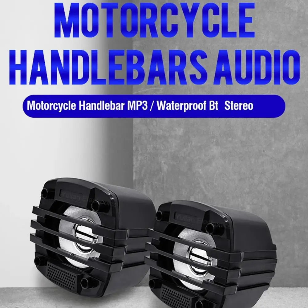 Altavoz Bluetooth para motocicleta, 12-80 V, sonido HiFi universal, estéreo para motocicleta, resistente a la intemperie, sistema de amplificación de audio, altavoz para manillar.