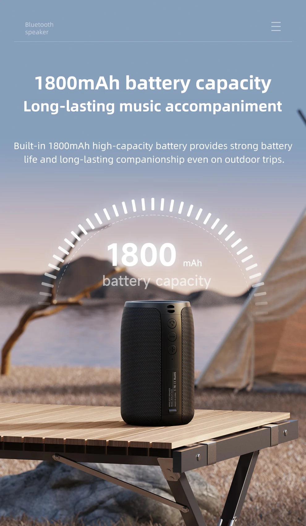 Altavoz Bluetooth con subwoofer, minialtavoz inalámbrico portátil, pequeño, resistente al agua, auxiliar, para PC, ordenador, potente caja de sonido para música