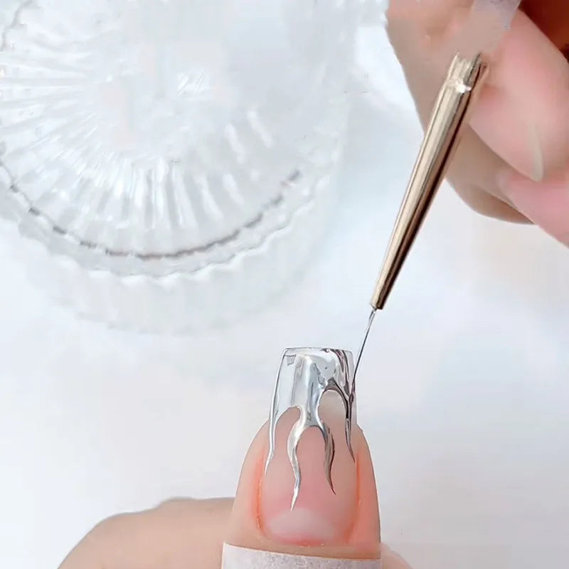 8ml Silver Mirror Metallic Nail Gels Polish UV Soak Off Paint Gel Polish Flower Drawing Gold Superbright Nails Lacquer UV Gel #*