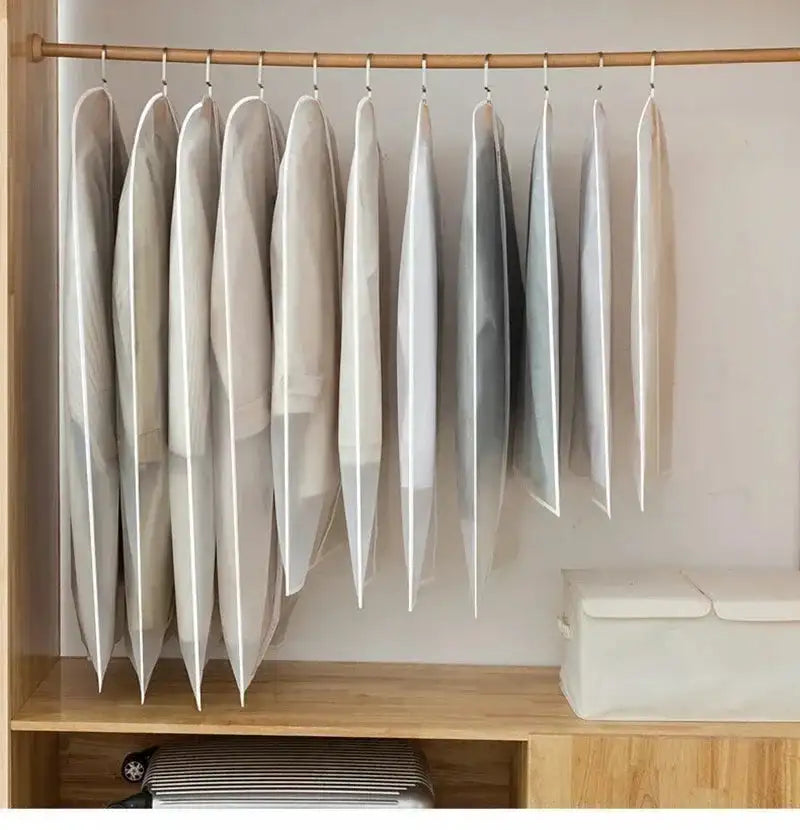 Dustproof Clothes Dust Cover Long Dress Suit Coat Dust Cover Closet Case Garment Storage Bag Clothes Wardrobes Hanging Organizer - Lootquake