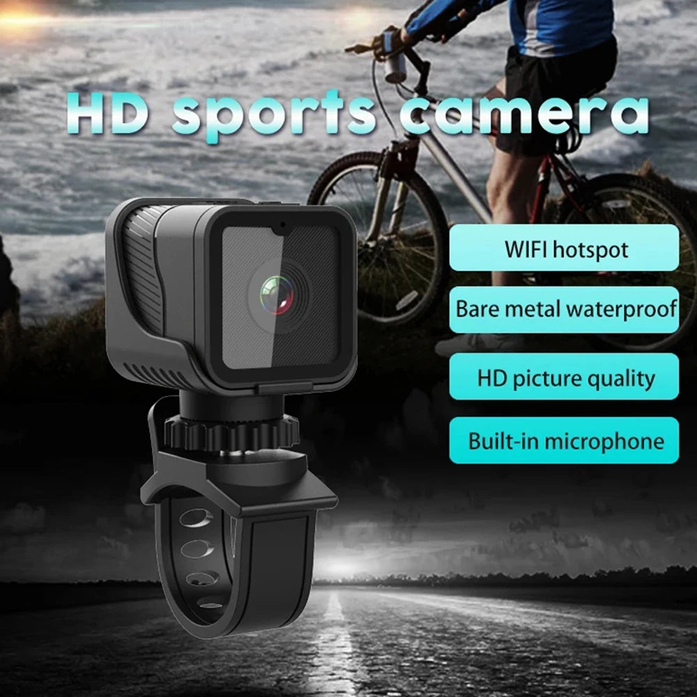 Minicámara deportiva portátil de alta definición 1080p con punto de acceso wifi, impermeable, para motocicletas y bicicletas.