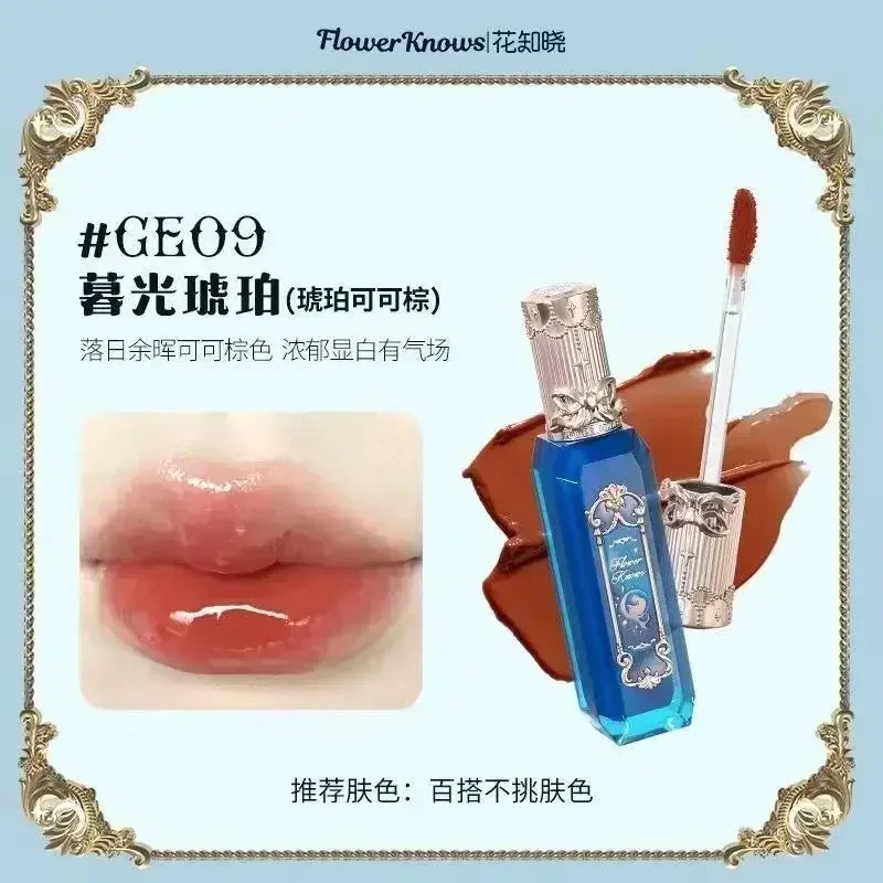 Flower Knows Strawberry Rococo Series Cloud Lip Cream Gloss à lèvres longue tenue Velvet Lip Tint Rouge à lèvres pour femmes Cosmétique