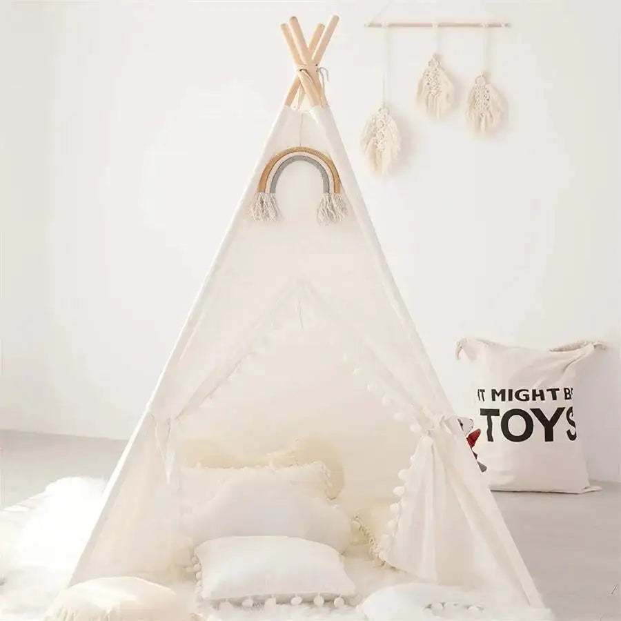 Tent for Kids Indoor Household Children Play House Wigwams Portable Folding Tipi Teepee Girl and Boy Castle Play Room Tents - Lootquake