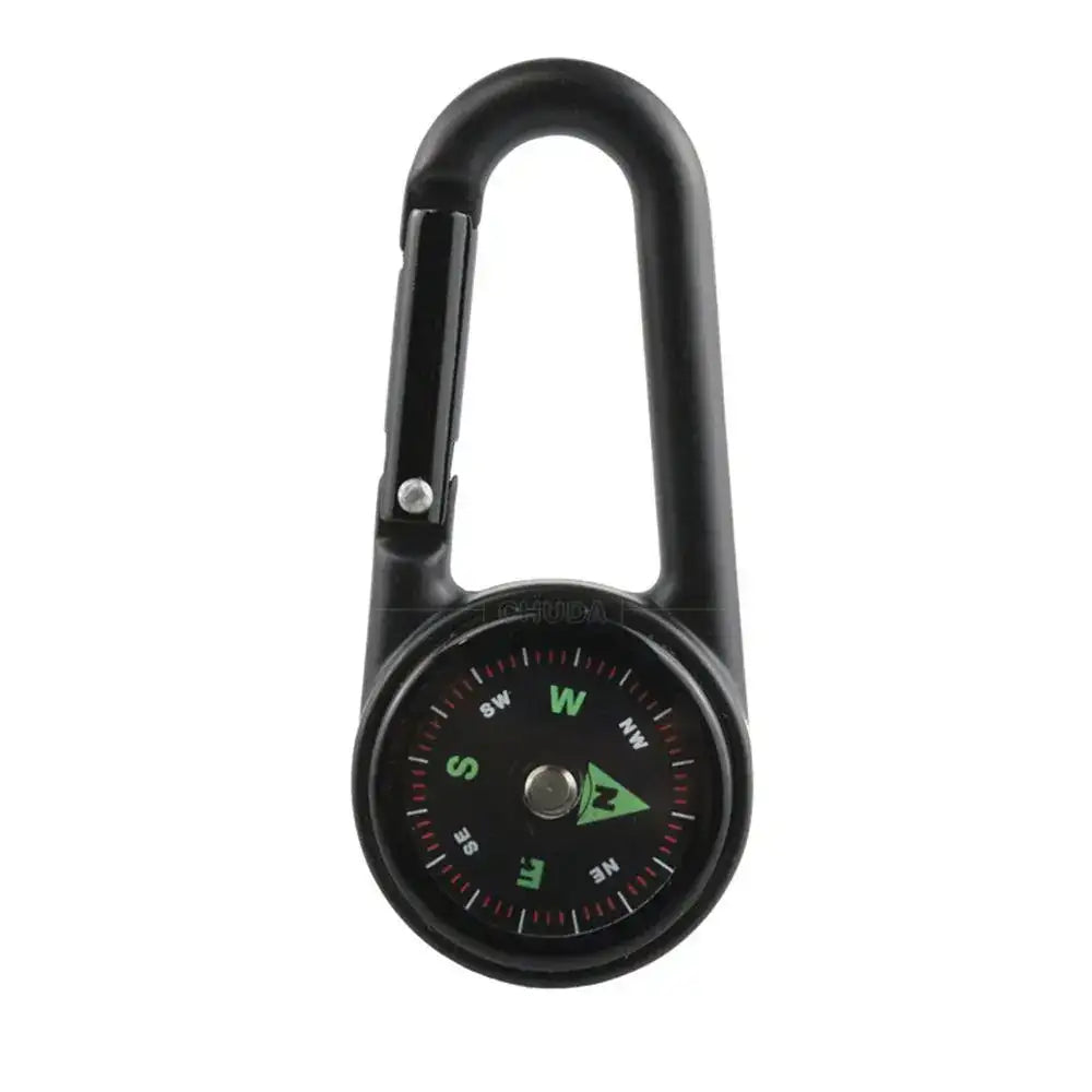 Mini Compass Thermometer Carabiner Compass Thermometer Carabiner 3 in 1 Outdoor Hiking Key Buckle Double Sided Metal Compasses - Lootquake