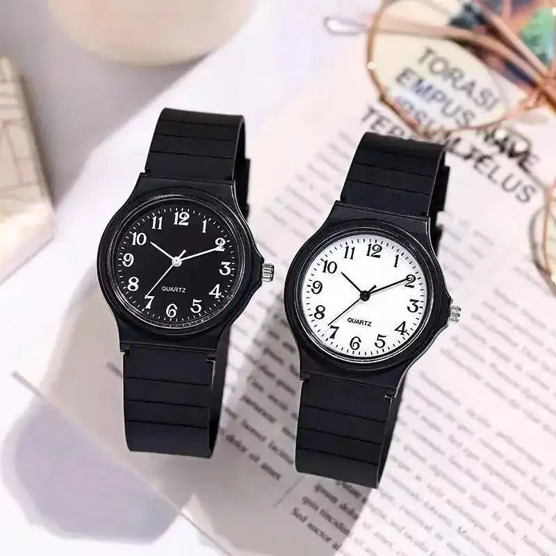 YIKAZE Exam Watch Silicone Strap Simple Women Watch Student Ladies Quartz Wristwatch Waterproof Round Small Dial for Women - Lootquake