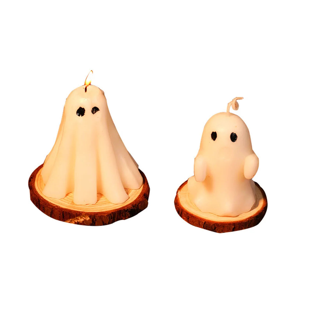 Halloween White Ghost Fragrance Candle Horror Gift Candle Tea Lantern Gothic Room Decoration Dining Table Party Bedroom