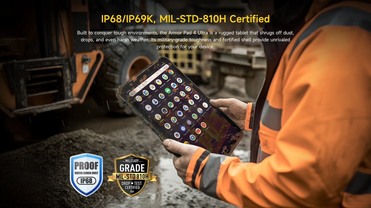 Tablette robuste Ulefone Armor Pad 4 Ultra 5G, écran 10,36 pouces, 2K, jusqu'à 16 Go de RAM, 256 Go de ROM, Android 14, 11 800 mAh