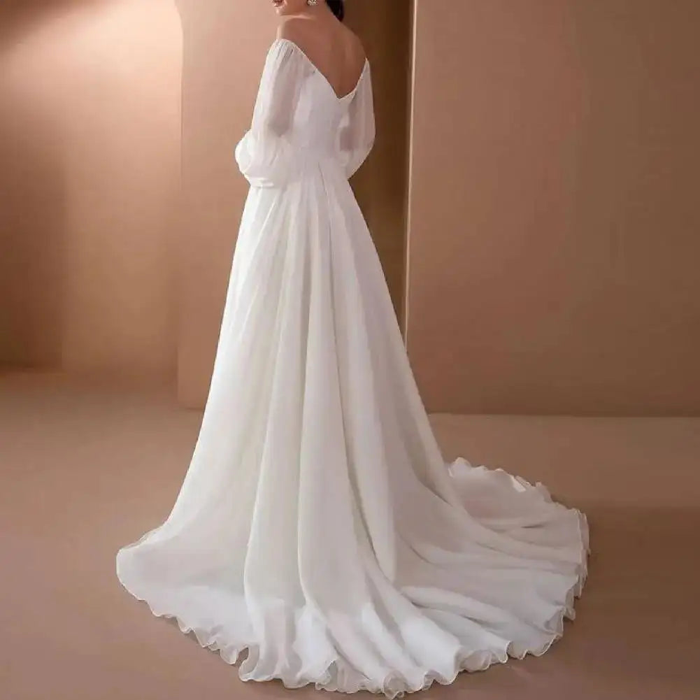 Party Dress Breathable Maxi Dress Lightweight Slim Sexy White Elegant long Dress - Lootquake