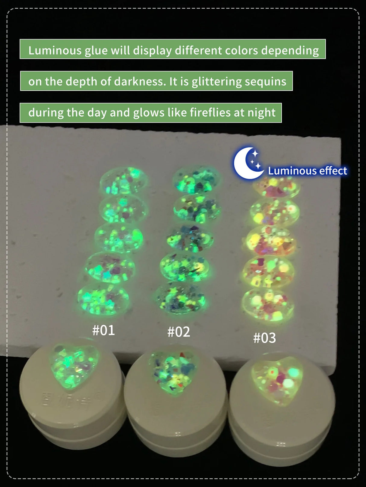 5g Fluorescent Disco Iuminous Sequin Gel Nail Polish Neon Ultraviolet LED Nail Gel Soak Off Gel Varnish Luminous Nail Art Gel