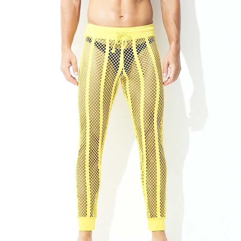 Men Mesh Shirt Transparent Long Sleeve Men Clothing Sexy Solid Party Nightclub Hooded Tops - Lootquake