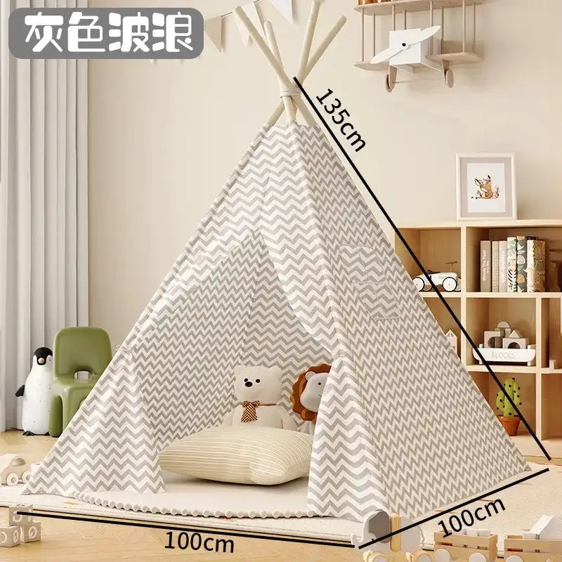 Tent for Kids Indoor Household Children Play House Wigwams Portable Folding Tipi Teepee Girl and Boy Castle Play Room Tents - Lootquake